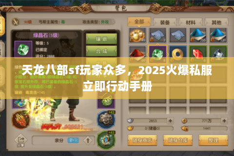 天龙八部sf玩家众多，2025火爆私服立即行动手册