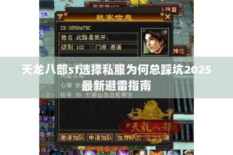 天龙八部sf选择私服为何总踩坑2025最新避雷指南 天龙八部sf选择私服为何总踩坑2025最新避雷指南