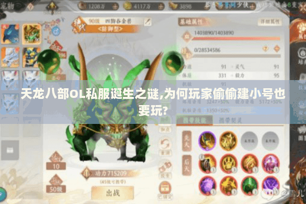 天龙八部OL私服诞生之谜,为何玩家偷偷建小号也要玩? 天龙八部OL私服诞生之谜,为何玩家偷偷建小号也要玩?