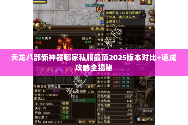 天龙八部新神器哪家私服最顶2025版本对比+速成攻略全揭秘 天龙八部新神器哪家私服最顶2025版本对比+速成攻略全揭秘