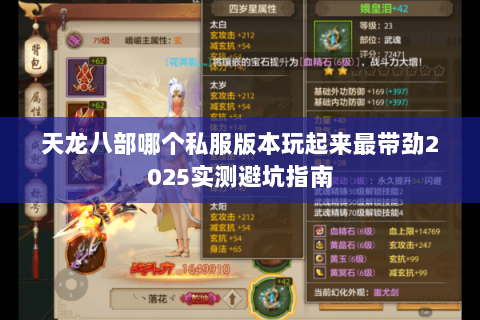天龙八部哪个私服版本玩起来最带劲2025实测避坑指南 天龙八部哪个私服版本玩起来最带劲2025实测避坑指南