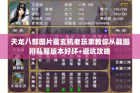 天龙八部图片藏玄机老玩家教你从截图辨私服版本好坏+避坑攻略 天龙八部图片藏玄机老玩家教你从截图辨私服版本好坏+避坑攻略