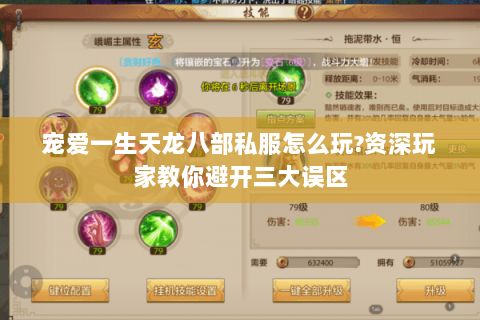 宠爱一生天龙八部私服怎么玩?资深玩家教你避开三大误区