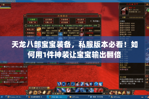 天龙八部宝宝装备,私服版本必看!如何用1件神装让宝宝输出翻倍 天龙八部宝宝装备,私服版本必看!如何用1件神装让宝宝输出翻倍