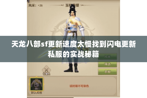 天龙八部sf更新速度太慢找到闪电更新私服的实战秘籍 天龙八部sf更新速度太慢找到闪电更新私服的实战秘籍