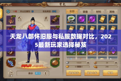 天龙八部怀旧服与私服数据对比,2025最新玩家选择秘笈 天龙八部怀旧服与私服数据对比,2025最新玩家选择秘笈