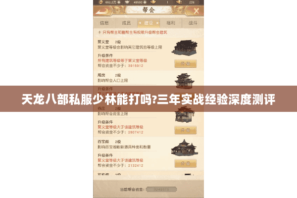 天龙八部私服少林能打吗?三年实战经验深度测评 天龙八部私服少林能打吗?三年实战经验深度测评