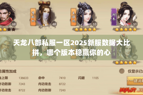 天龙八部私服一区2025新服数据大比拼,哪个版本稳赢你的心 天龙八部私服一区2025新服数据大比拼,哪个版本稳赢你的心