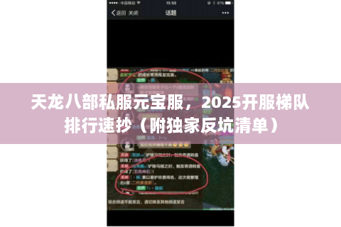 天龙八部私服元宝服,2025开服梯队排行速抄(附独家反坑清单) 天龙八部私服元宝服,2025开服梯队排行速抄(附独家反坑清单)