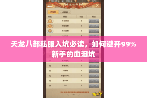 天龙八部私服入坑必读,如何避开99%新手的血泪坑 天龙八部私服入坑必读,如何避开99%新手的血泪坑