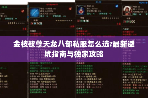 金枝欲孽天龙八部私服怎么选?最新避坑指南与独家攻略 金枝欲孽天龙八部私服怎么选?最新避坑指南与独家攻略