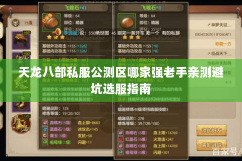 天龙八部私服公测区哪家强老手亲测避坑选服指南 天龙八部私服公测区哪家强老手亲测避坑选服指南