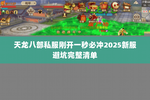 天龙八部私服刚开一秒必冲2025新服避坑完整清单 天龙八部私服刚开一秒必冲2025新服避坑完整清单