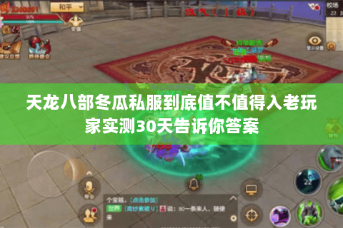 天龙八部冬瓜私服到底值不值得入老玩家实测30天告诉你答案 天龙八部冬瓜私服到底值不值得入老玩家实测30天告诉你答案