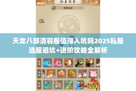 天龙八部清羽服值得入坑吗2025私服选服避坑+进阶攻略全解析