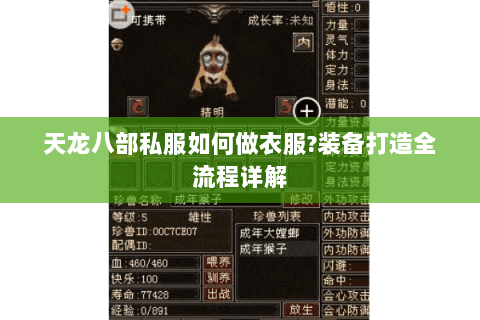 天龙八部私服如何做衣服?装备打造全流程详解 天龙八部私服如何做衣服?装备打造全流程详解