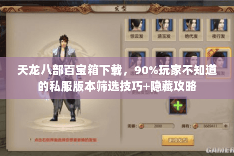 天龙八部百宝箱下载,90%玩家不知道的私服版本筛选技巧+隐藏攻略 天龙八部百宝箱下载,90%玩家不知道的私服版本筛选技巧+隐藏攻略