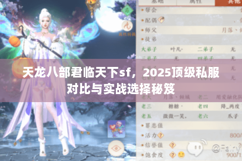 天龙八部君临天下sf,2025顶级私服对比与实战选择秘笈 天龙八部君临天下sf,2025顶级私服对比与实战选择秘笈