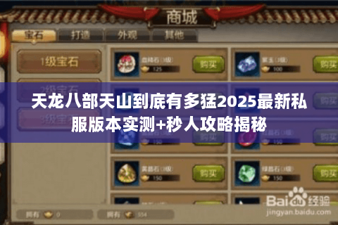 天龙八部天山到底有多猛2025最新私服版本实测+秒人攻略揭秘 天龙八部天山到底有多猛2025最新私服版本实测+秒人攻略揭秘