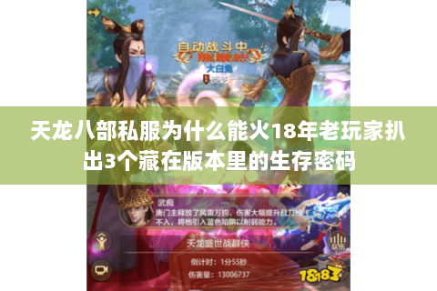 天龙八部私服为什么能火18年老玩家扒出3个藏在版本里的生存密码 天龙八部私服为什么能火18年老玩家扒出3个藏在版本里的生存密码