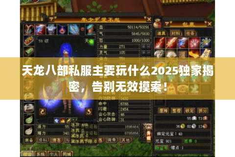 天龙八部私服主要玩什么2025独家揭密,告别无效摸索! 天龙八部私服主要玩什么2025独家揭密,告别无效摸索!