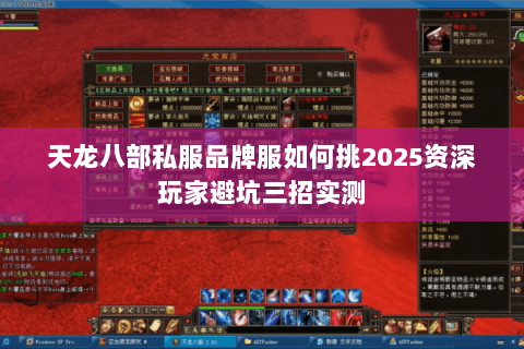 天龙八部私服品牌服如何挑2025资深玩家避坑三招实测 天龙八部私服品牌服如何挑2025资深玩家避坑三招实测
