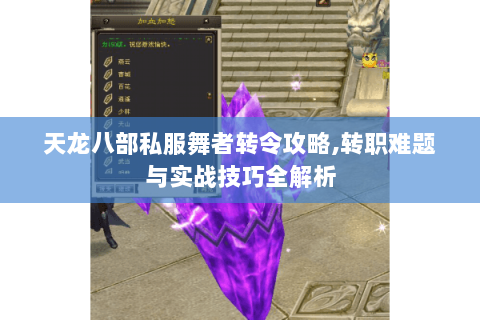 天龙八部私服舞者转令攻略,转职难题与实战技巧全解析 天龙八部私服舞者转令攻略,转职难题与实战技巧全解析