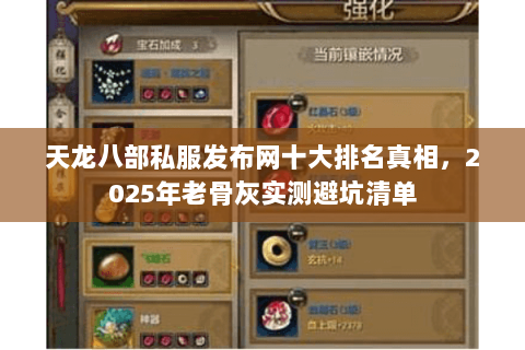 天龙八部私服发布网十大排名真相，2025年老骨灰实测避坑清单