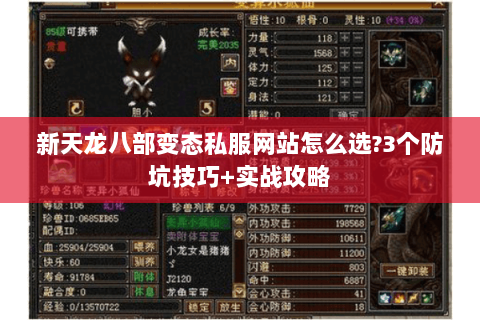 新天龙八部变态私服网站怎么选?3个防坑技巧+实战攻略 新天龙八部变态私服网站怎么选?3个防坑技巧+实战攻略