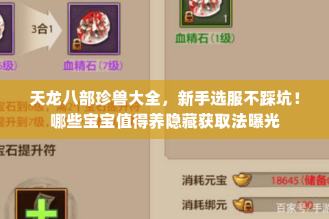 天龙八部珍兽大全,新手选服不踩坑!哪些宝宝值得养隐藏获取法曝光 天龙八部珍兽大全,新手选服不踩坑!哪些宝宝值得养隐藏获取法曝光