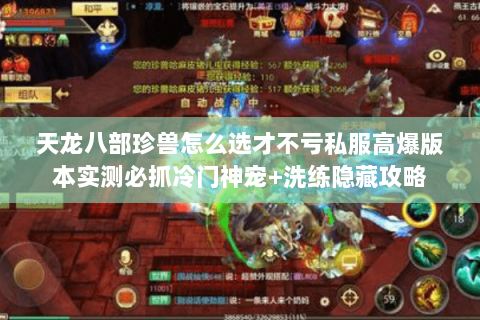 天龙八部珍兽怎么选才不亏私服高爆版本实测必抓冷门神宠+洗练隐藏攻略 天龙八部珍兽怎么选才不亏私服高爆版本实测必抓冷门神宠+洗练隐藏攻略