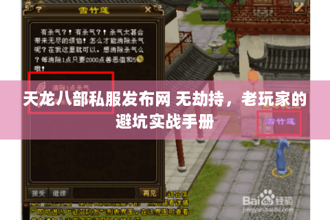 天龙八部私服发布网 无劫持,老玩家的避坑实战手册 天龙八部私服发布网 无劫持,老玩家的避坑实战手册
