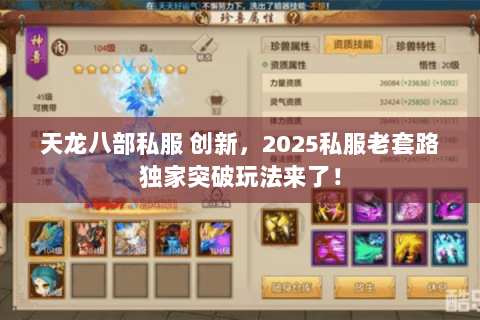 天龙八部私服 创新,2025私服老套路独家突破玩法来了! 天龙八部私服 创新,2025私服老套路独家突破玩法来了!