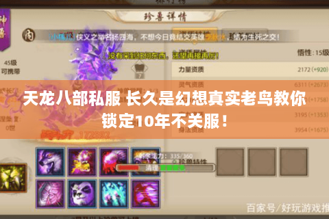 天龙八部私服 长久是幻想真实老鸟教你锁定10年不关服! 天龙八部私服 长久是幻想真实老鸟教你锁定10年不关服!