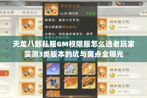 天龙八部私服GM权限服怎么选老玩家实测3类版本的坑与爽点全曝光 天龙八部私服GM权限服怎么选老玩家实测3类版本的坑与爽点全曝光