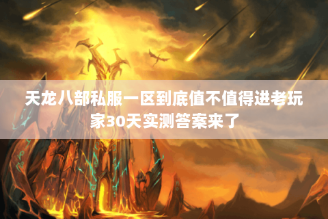 天龙八部私服一区到底值不值得进老玩家30天实测答案来了 天龙八部私服一区到底值不值得进老玩家30天实测答案来了