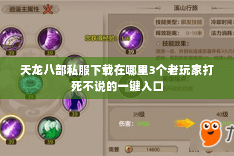 天龙八部私服下载在哪里3个老玩家打死不说的一键入口