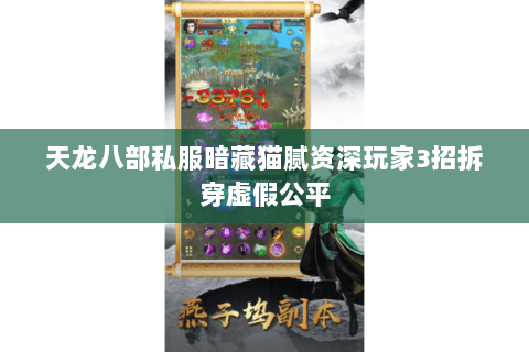 天龙八部私服暗藏猫腻资深玩家3招拆穿虚假公平 天龙八部私服暗藏猫腻资深玩家3招拆穿虚假公平