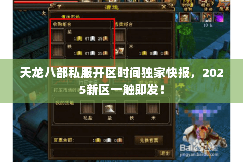 天龙八部私服开区时间独家快报,2025新区一触即发! 天龙八部私服开区时间独家快报,2025新区一触即发!