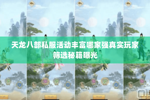 天龙八部私服活动丰富哪家强真实玩家筛选秘籍曝光 天龙八部私服活动丰富哪家强真实玩家筛选秘籍曝光