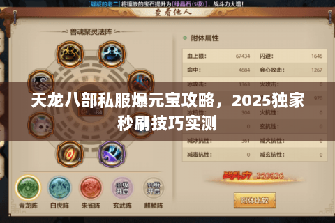 天龙八部私服爆元宝攻略,2025独家秒刷技巧实测 天龙八部私服爆元宝攻略,2025独家秒刷技巧实测