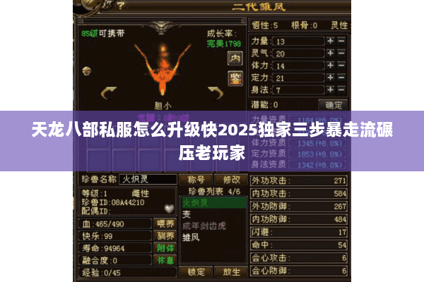 天龙八部私服怎么升级快2025独家三步暴走流碾压老玩家 天龙八部私服怎么升级快2025独家三步暴走流碾压老玩家