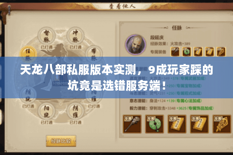 天龙八部私服版本实测,9成玩家踩的坑竟是选错服务端! 天龙八部私服版本实测,9成玩家踩的坑竟是选错服务端!