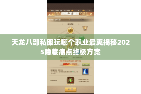 天龙八部私服玩哪个职业最爽揭秘2025隐藏痛点终极方案 天龙八部私服玩哪个职业最爽揭秘2025隐藏痛点终极方案