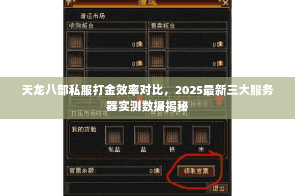 天龙八部私服打金效率对比,2025最新三大服务器实测数据揭秘 天龙八部私服打金效率对比,2025最新三大服务器实测数据揭秘