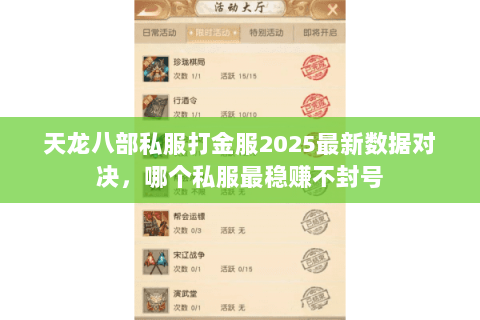 天龙八部私服打金服2025最新数据对决,哪个私服最稳赚不封号 天龙八部私服打金服2025最新数据对决,哪个私服最稳赚不封号