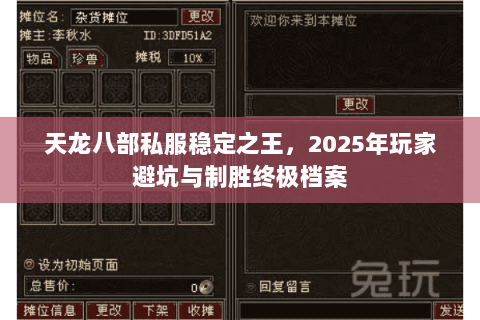 天龙八部私服稳定之王,2025年玩家避坑与制胜终极档案 天龙八部私服稳定之王,2025年玩家避坑与制胜终极档案