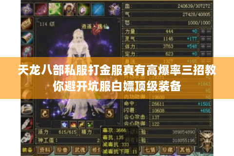 天龙八部私服打金服真有高爆率三招教你避开坑服白嫖顶级装备 天龙八部私服打金服真有高爆率三招教你避开坑服白嫖顶级装备