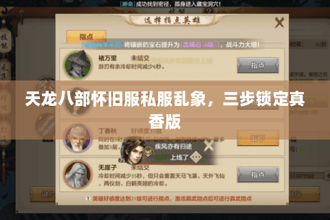 天龙八部怀旧服私服乱象,三步锁定真香版 天龙八部怀旧服私服乱象,三步锁定真香版