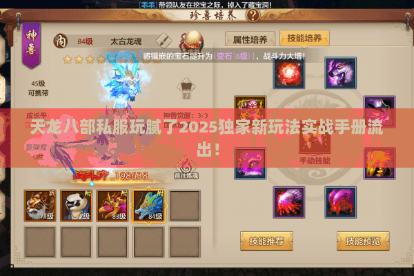 天龙八部私服玩腻了2025独家新玩法实战手册流出! 天龙八部私服玩腻了2025独家新玩法实战手册流出!